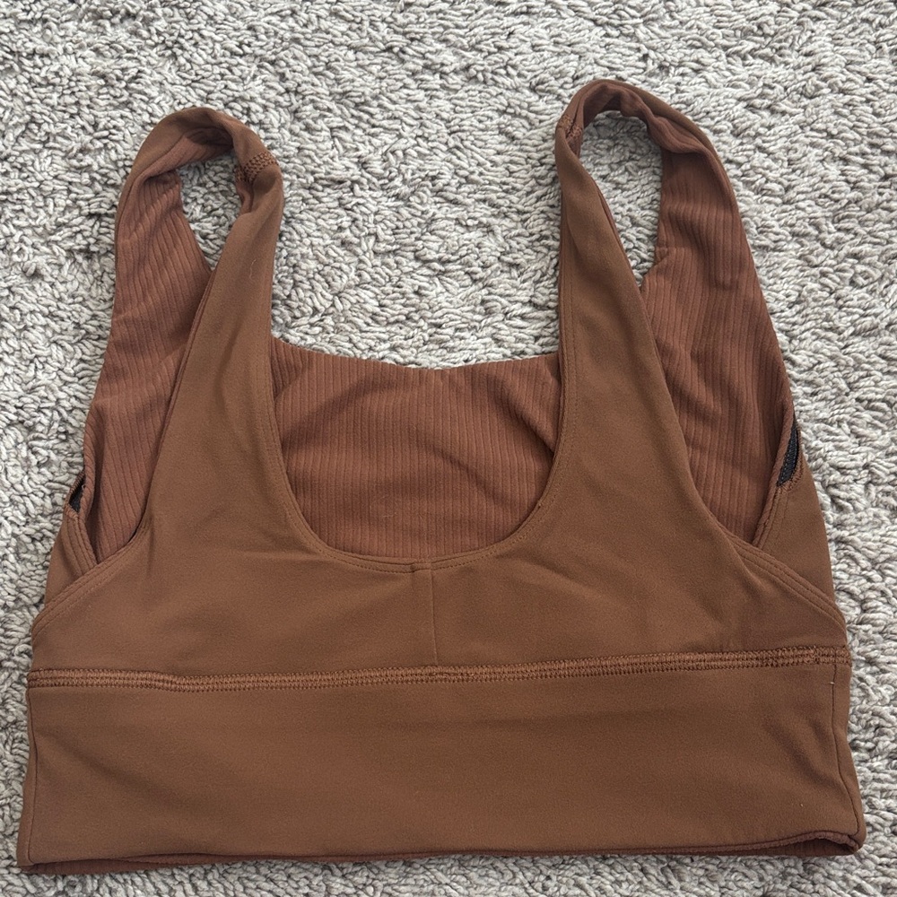 Lululemon Brown Ribbed reversible Sports Bra Size 4 - Picture 7 of 7